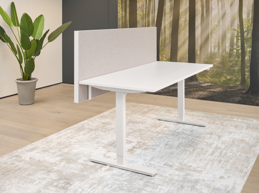 Akoestische voorzetwand t.b.v. enkele werkplekken gemêleerd - Image 1