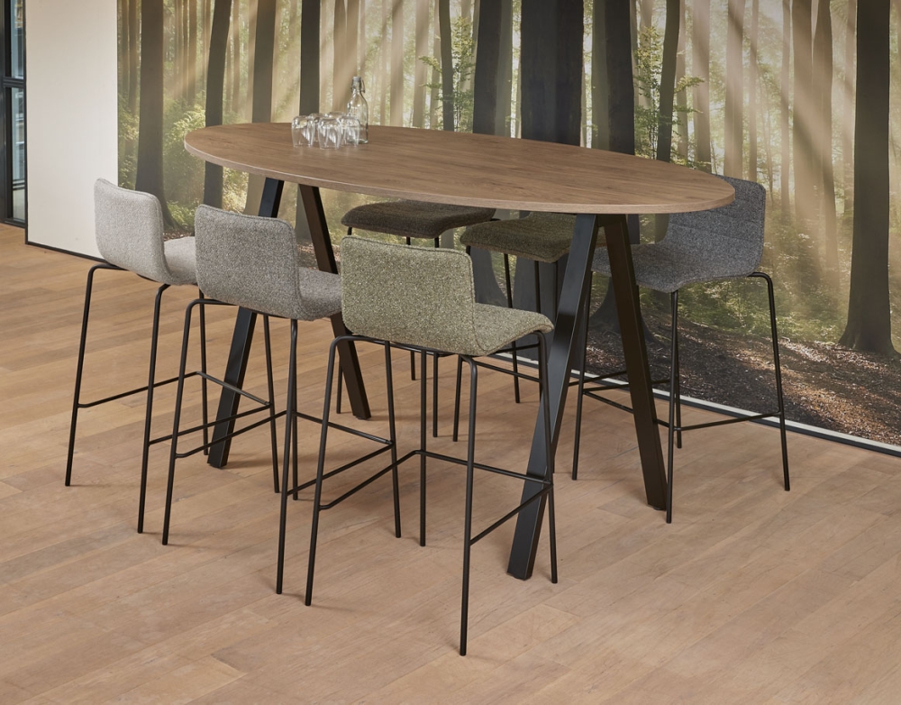 Bartafel 'V-leg' Ellips hoog 220x110cm - Image 1