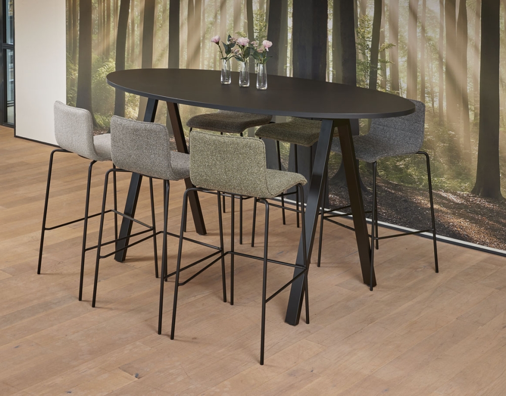 Bartafel 'V-leg' Ellips hoog 220x110cm - Image 2