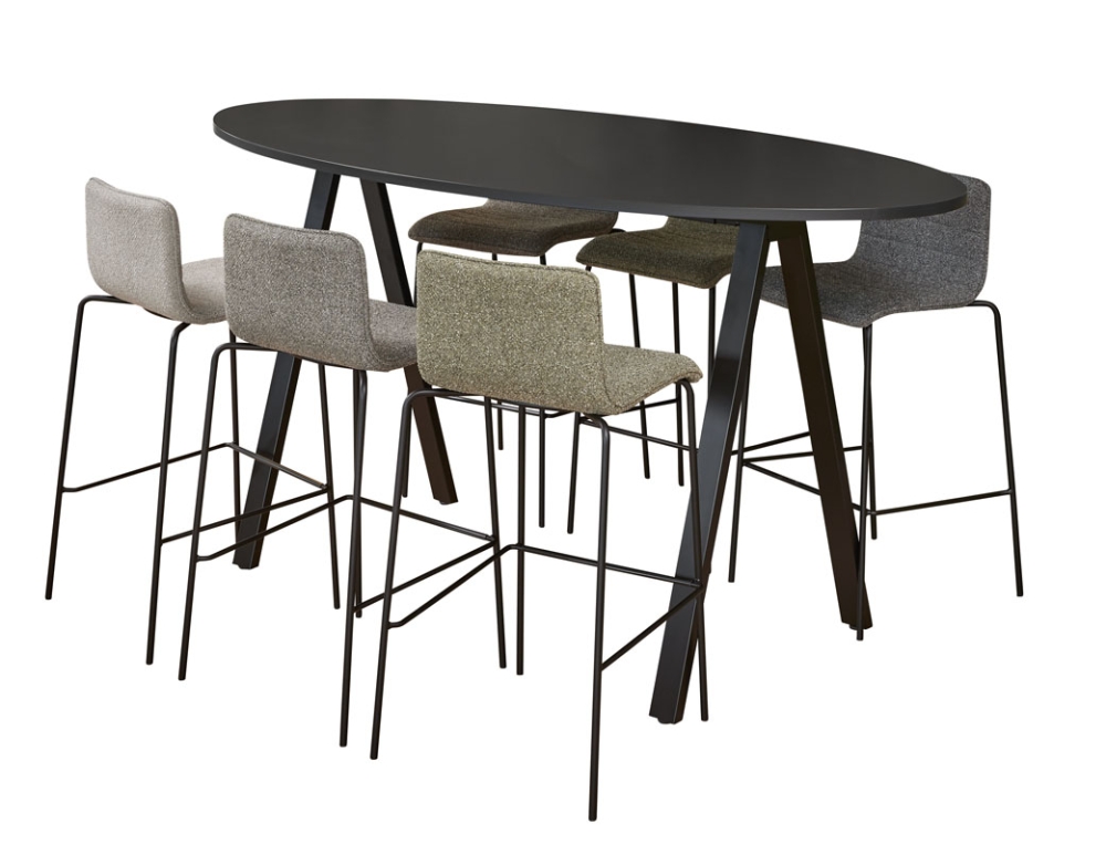 Bartafel 'V-leg' Ellips hoog 220x110cm - Image 5