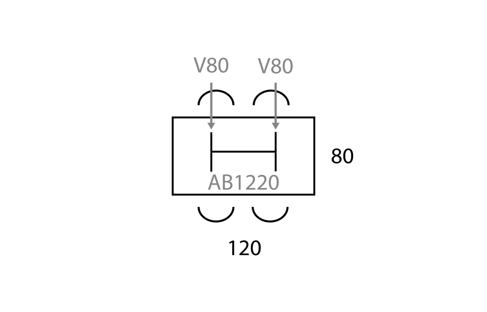 Bureau- vergadertafel 'V' recht 120x80 cm - Image 3