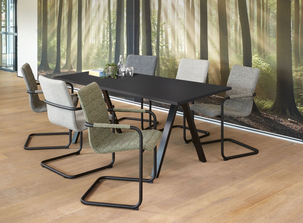 Bureau- vergadertafel 'V' recht 140x80 cm - Image 2