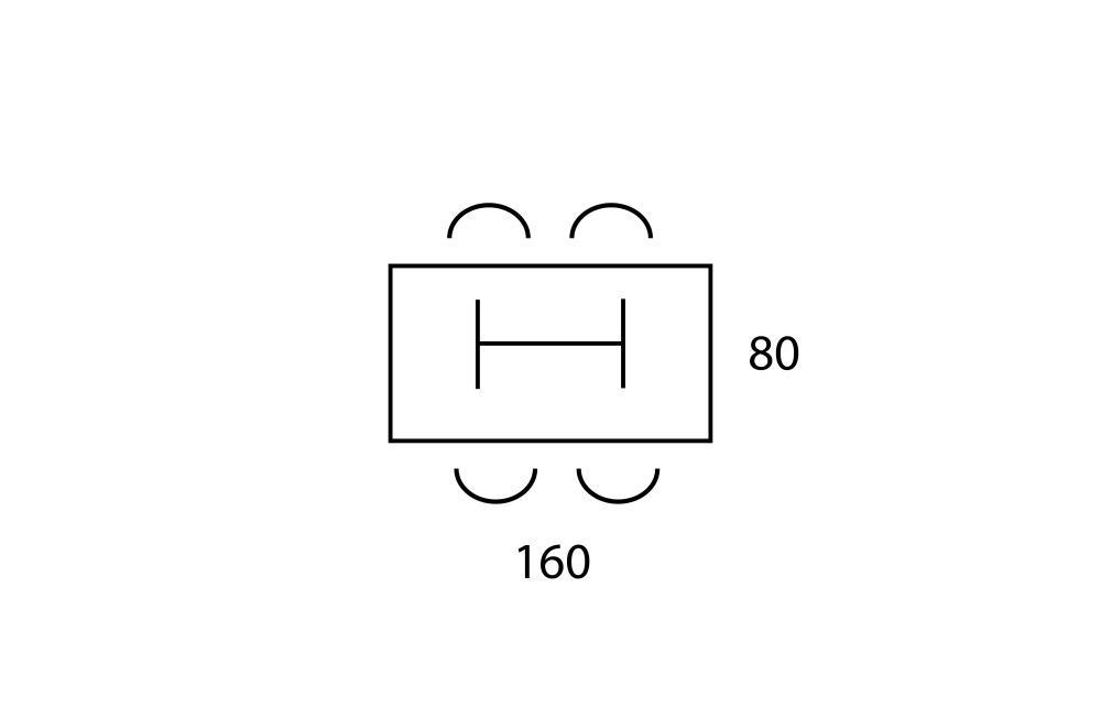 Bureau- vergadertafel 'V' recht 160x80 cm - Image 3
