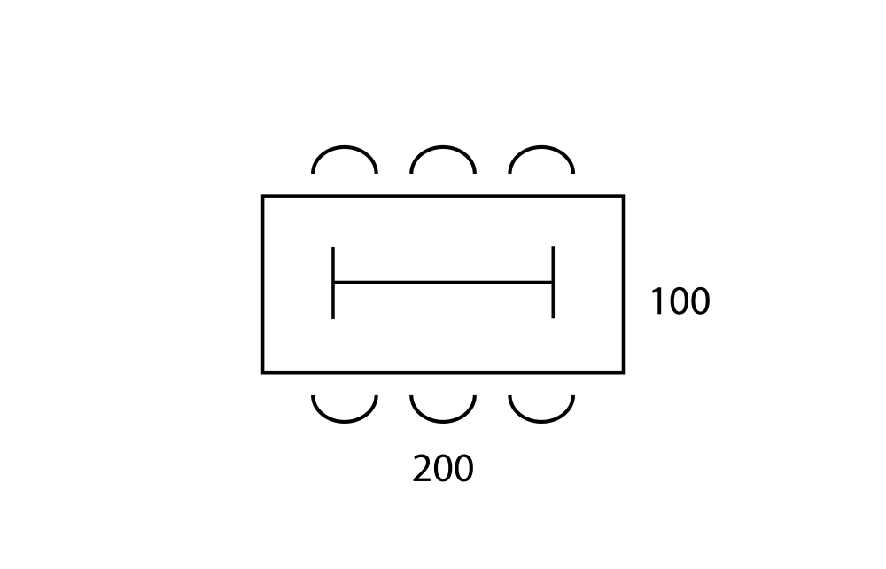 Bureau- vergadertafel ‘V’ recht 200x100 cm - Image 2