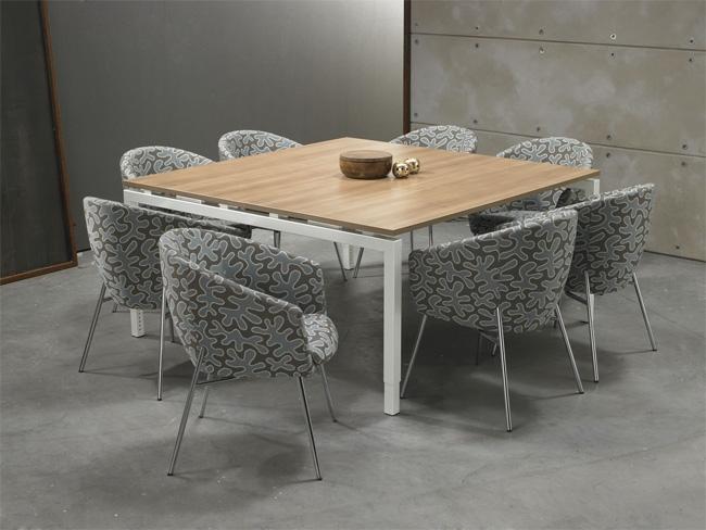 Bureau- vergadertafel Q-bic White 160x160cm - Image 2