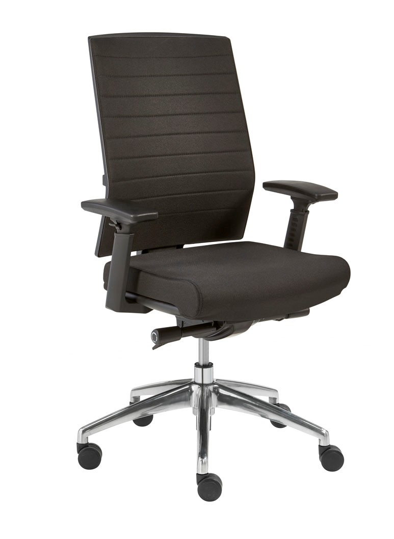 Bureaustoel 666 met verstelbare armleggers alu. gepolijst