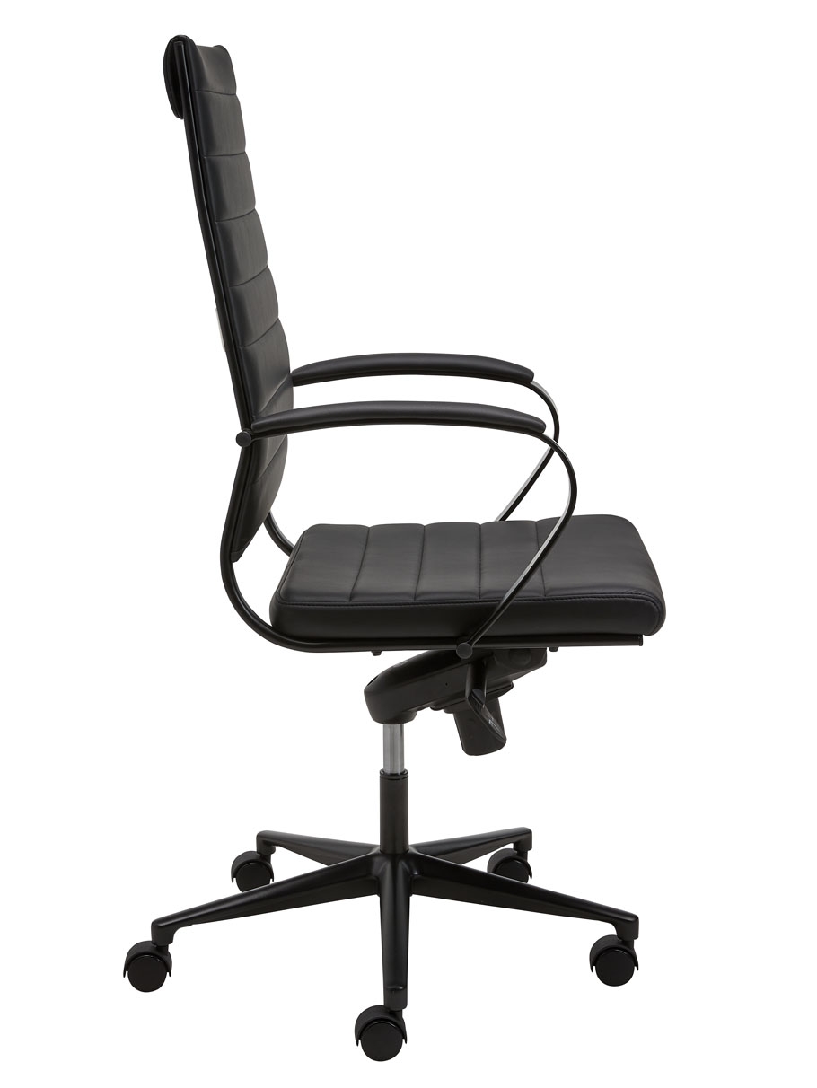 Design bureaustoel 601, hoge rug geheel zwart - Image 3