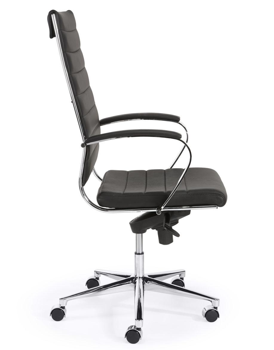 Design bureaustoel 601, hoge rug in zwart PU - Image 2