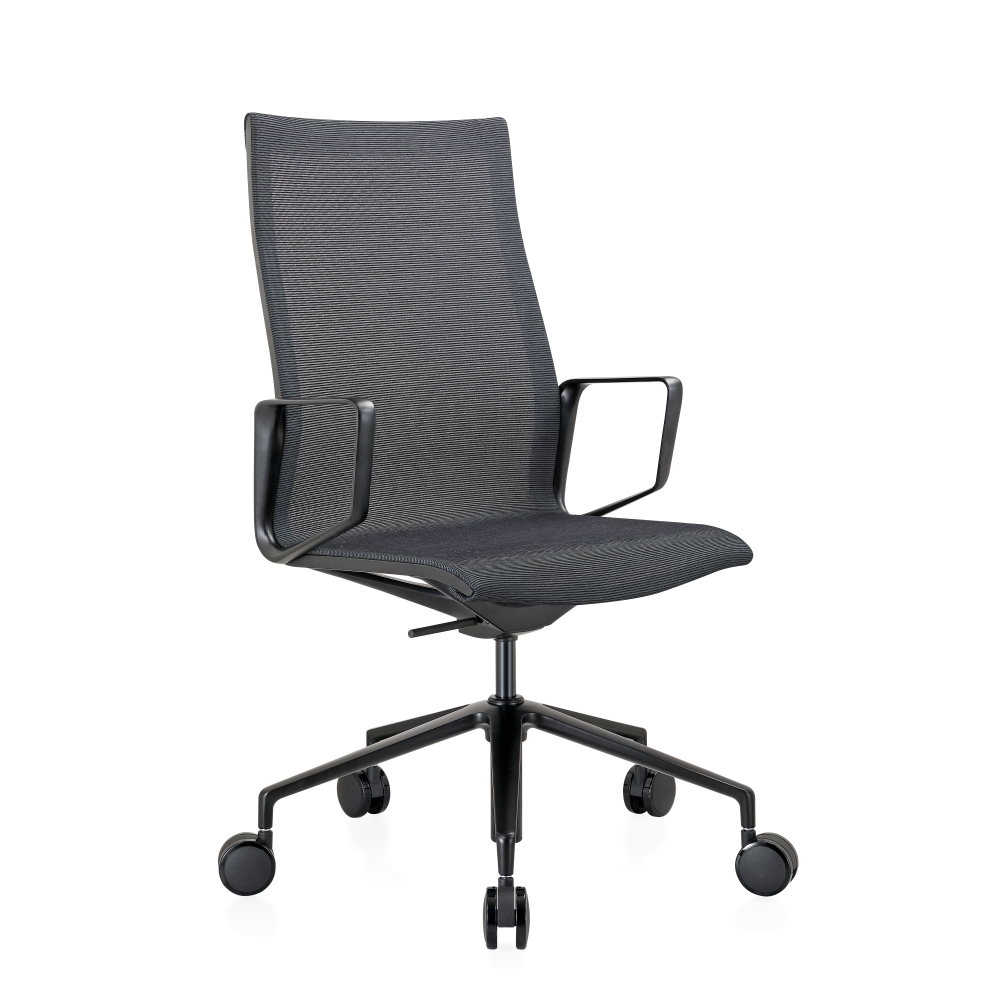 Design bureaustoel in mesh stoffering zwart