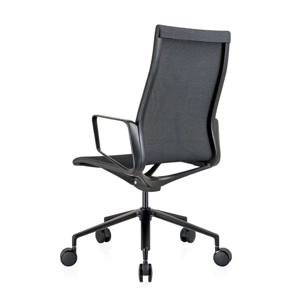 Design bureaustoel in mesh stoffering zwart - Image 2