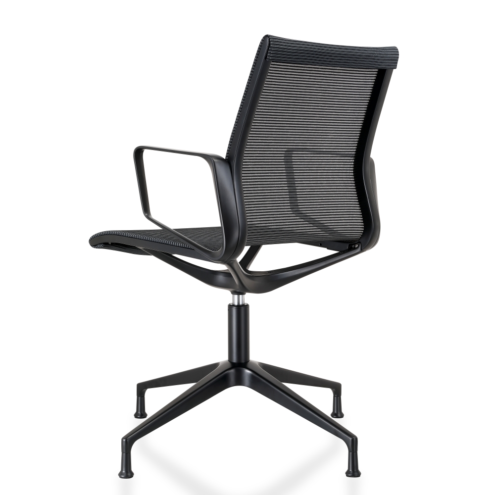 Design vergaderstoel in mesh zwart, zwart frame - Image 3