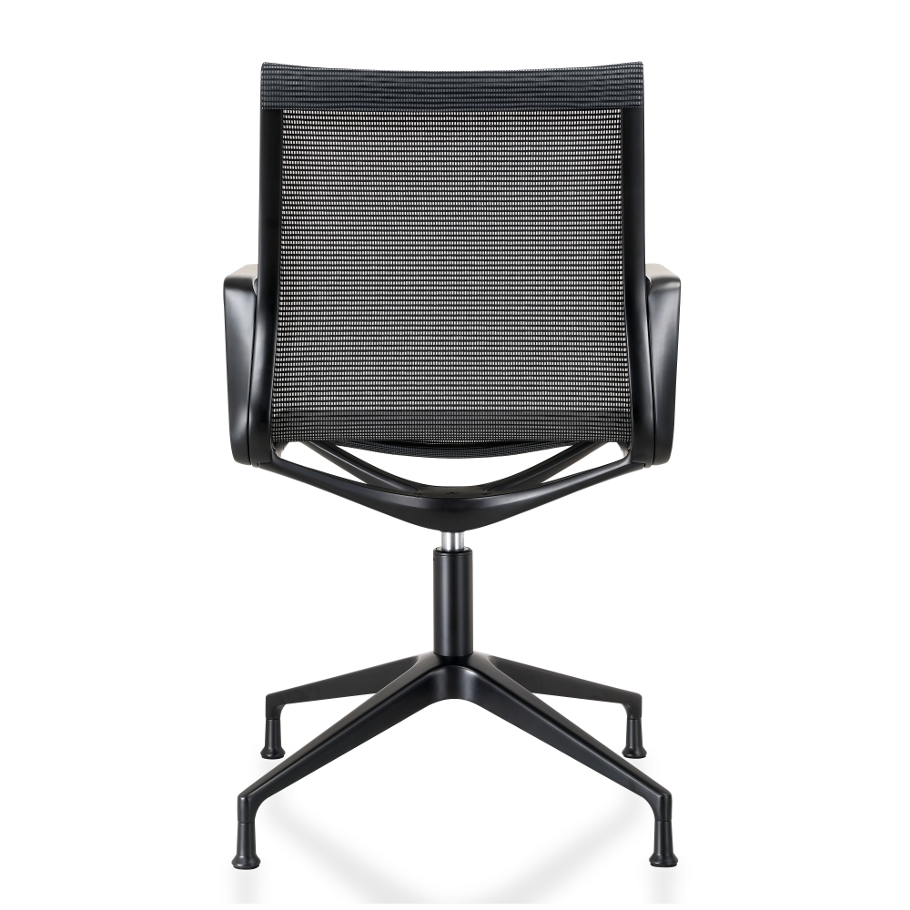 Design vergaderstoel in mesh zwart, zwart frame - Image 4