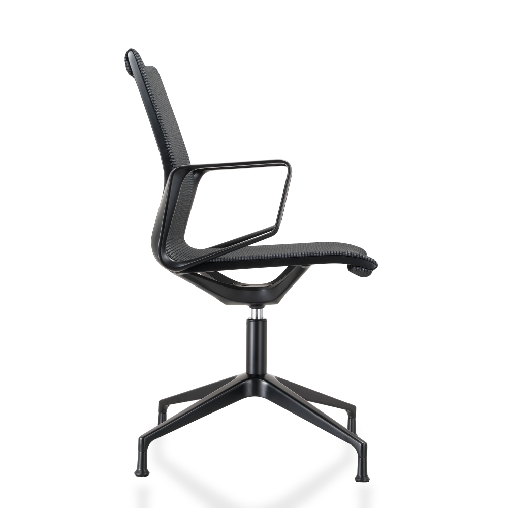 Design vergaderstoel in mesh zwart, zwart frame - Image 5