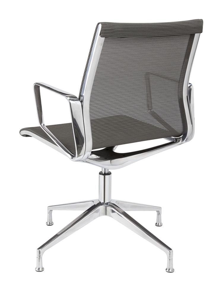 Design vergaderstoel in mesh zwart-alu - Image 3