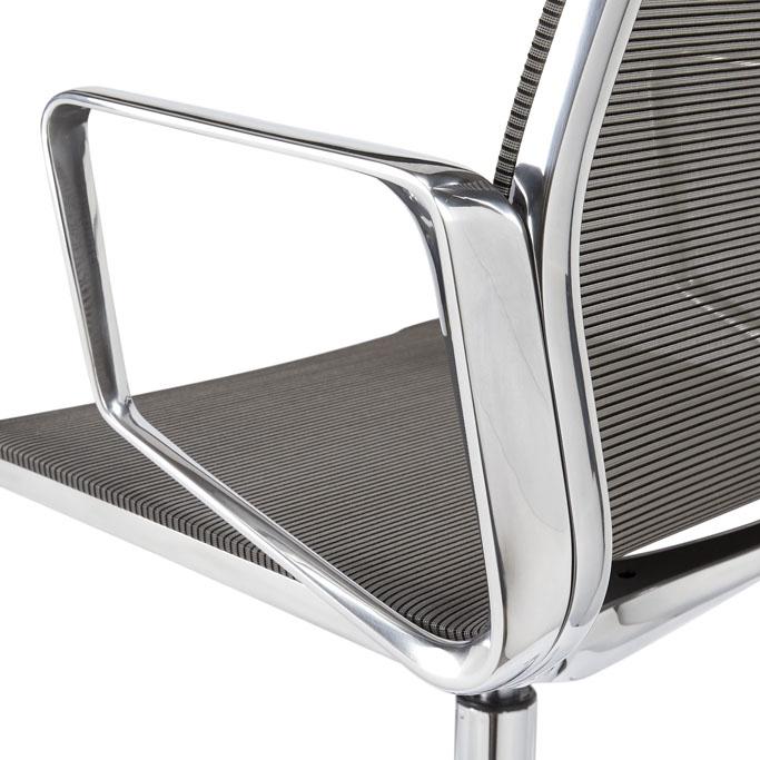 Design vergaderstoel in mesh zwart-alu - Image 6