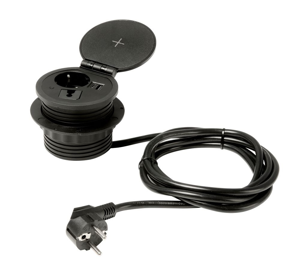Inbouw powerbox 80mm rond met wireless charger - Image 4
