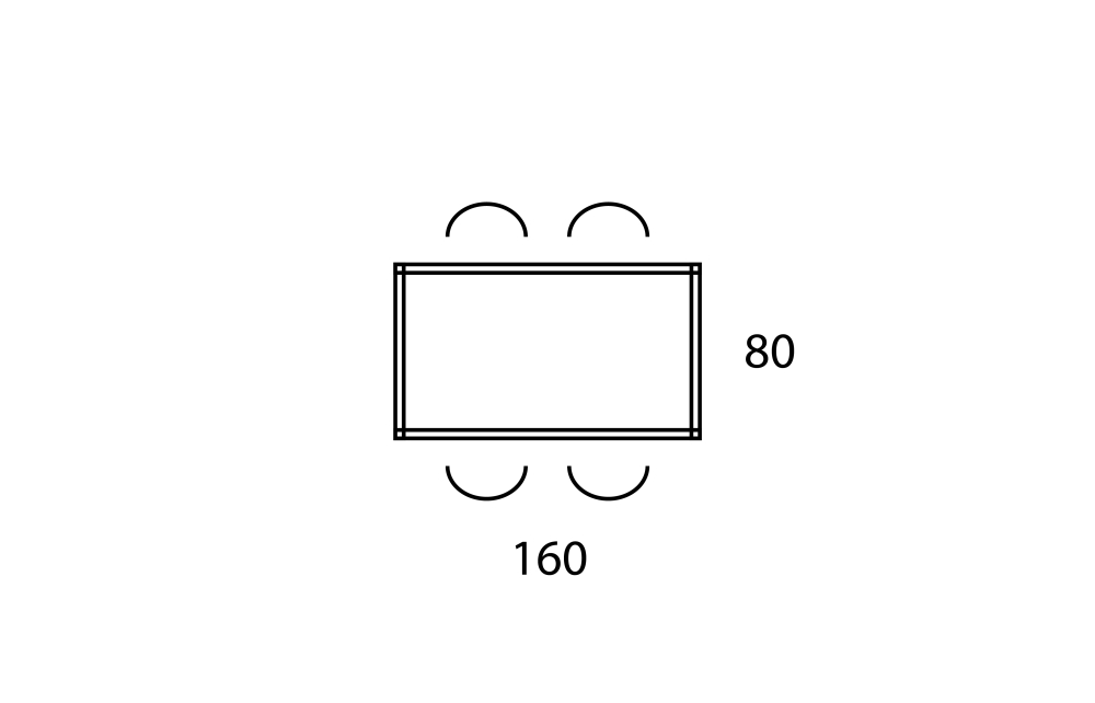 Kantoortafel 160x80cm  Multibase-S - Image 4