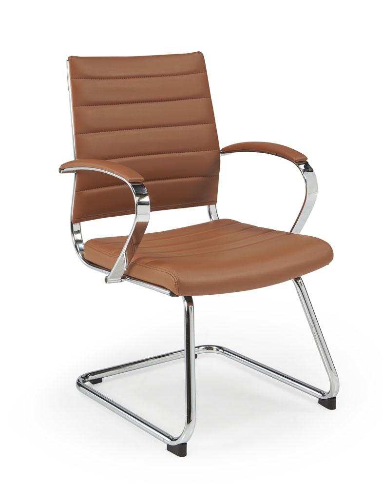 Vergaderstoel 602 in bruin kunstleder