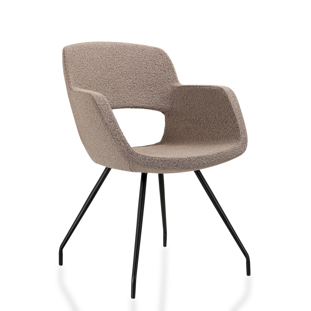 Vergaderstoel in bouclé stoffering