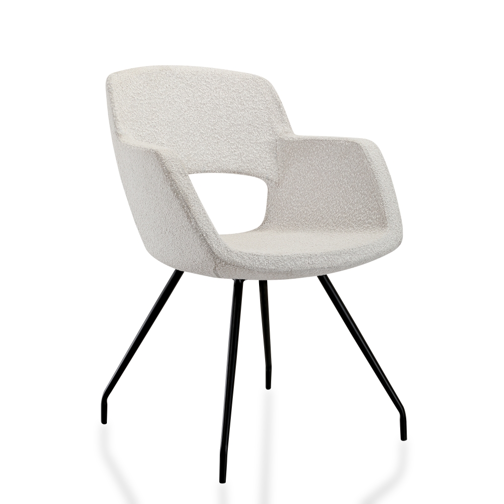 Vergaderstoel in bouclé stoffering - Image 2