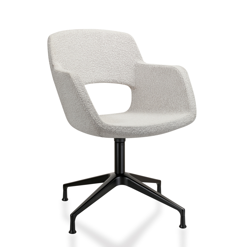 Vergaderstoel in bouclé stoffering - Image 3