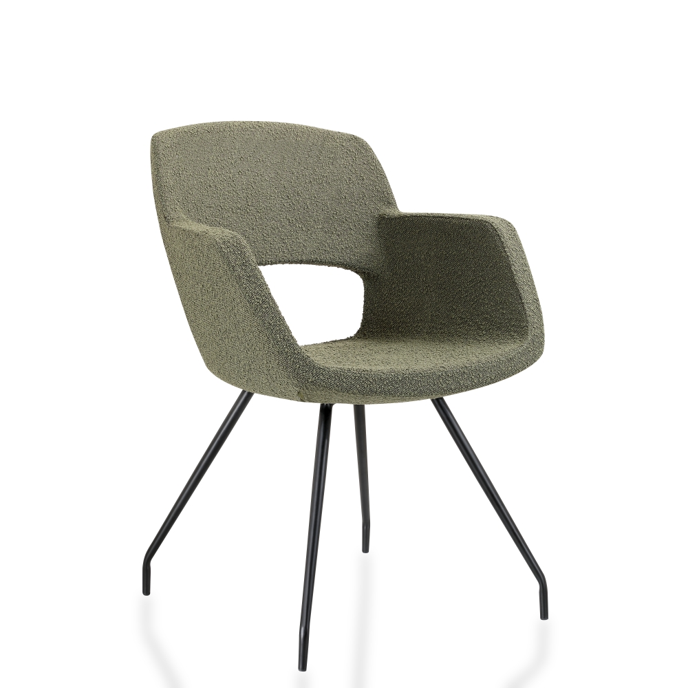 Vergaderstoel in bouclé stoffering - Image 3