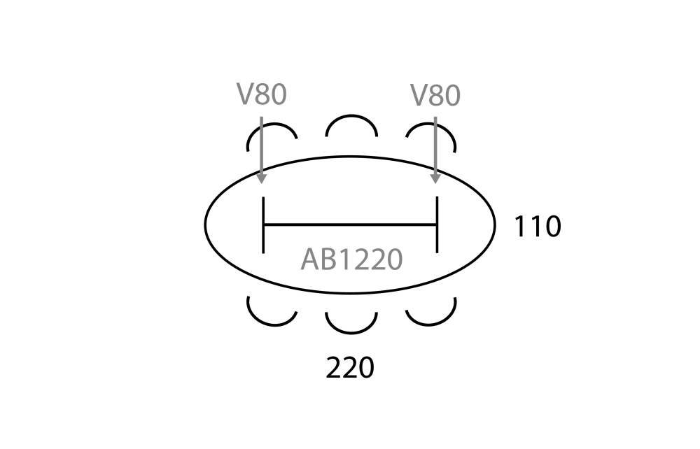 Vergadertafel 'V-leg' Ellips 220x110cm - Image 4