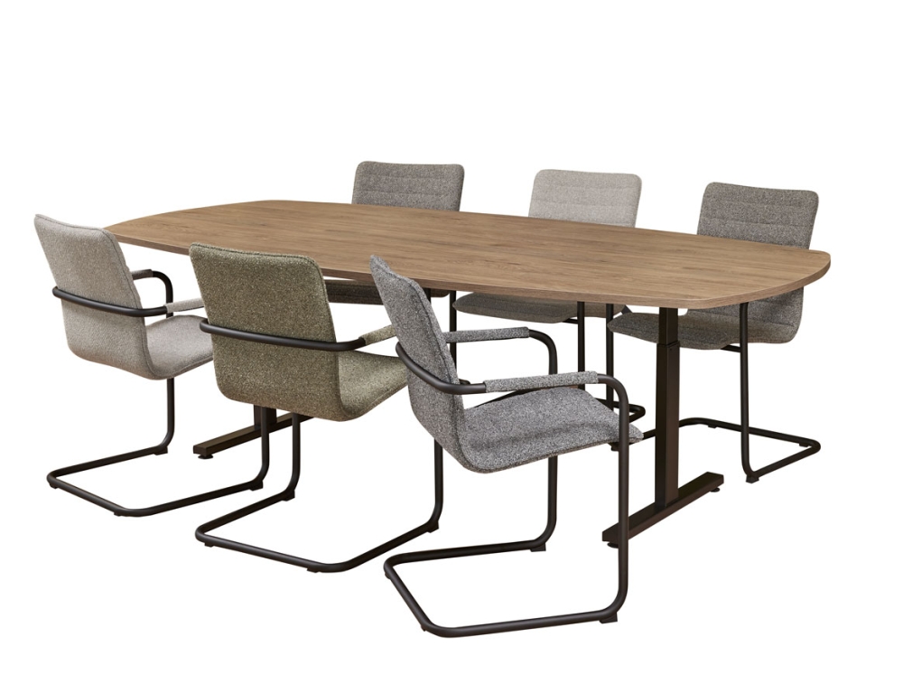 Vergadertafel Easy 240x120cm Deens ovaal