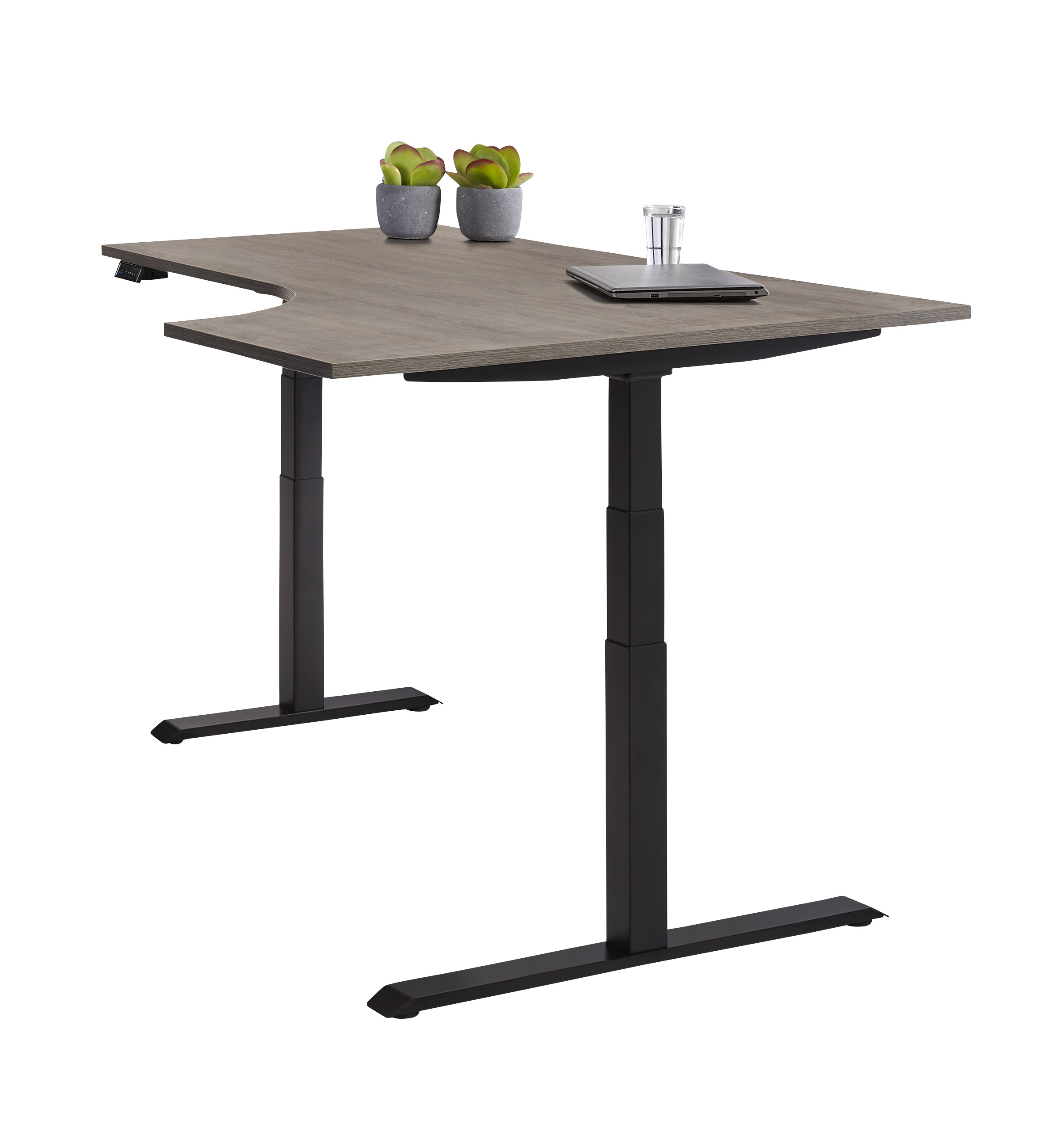 Zit/sta hoekbureau elektrisch | 160x120 cm